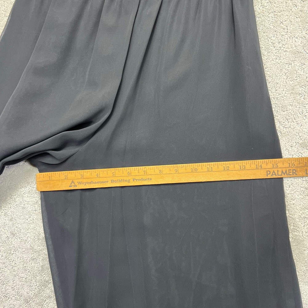 Adrianna Papell Pants 8P Black Evening Essentials Wide Leg Palazzo Sheer Flowy - Picture 14 of 16